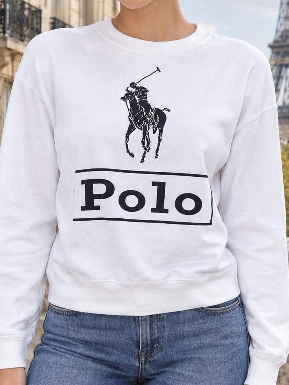 White Polo Ralph Lauren big pony oversized sweatshirt size XS